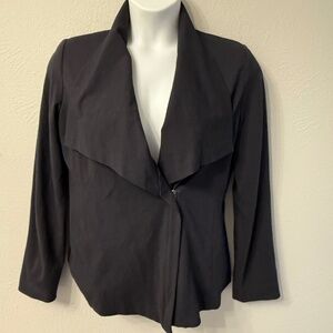 Eileen Fisher zip front blazer jacket size M gray Viscose blend, silk lined